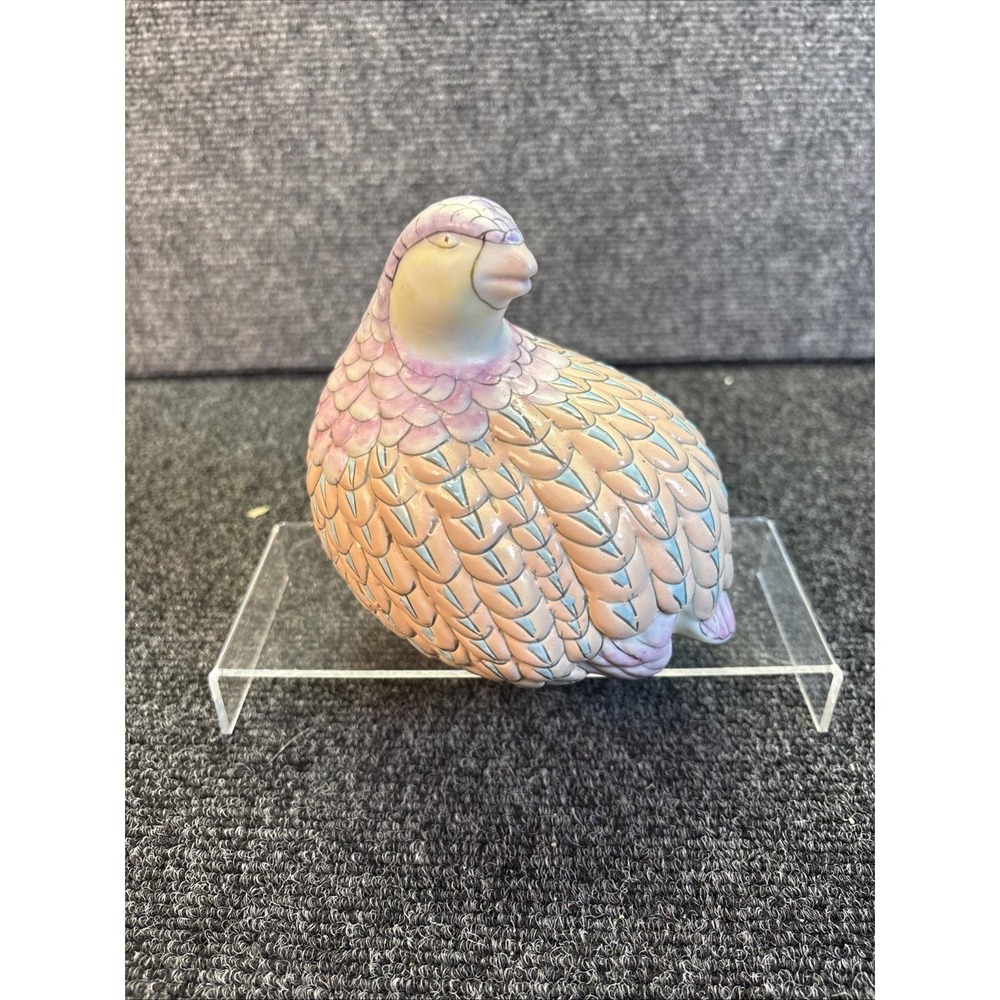 Vtg~TOYO~Porcelain Bird Partridge/Quail~Pink/Green/Purple Pastel